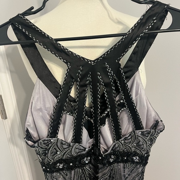 Sue Wong Nocturne Black/Gray Beaded Dress Az 6 - Picture 3 of 10